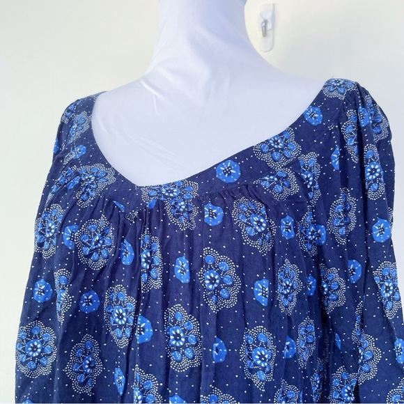 Anthropologie MAEVE Boswell Blue Peasant Longsleeve Blouse US size 6 M Medium - Picture 4 of 11